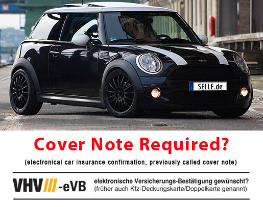 Electronical car insurance confirmation - Cover note