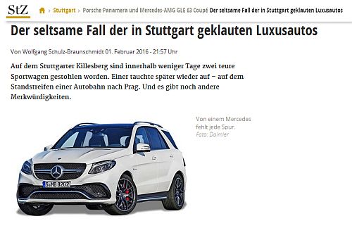 Der seltsame Fall der geklauten Luxausautos in Stuttgart