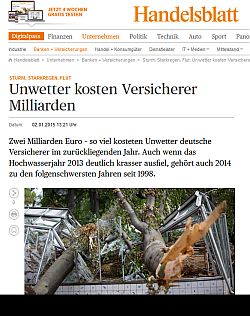 Unwetter kosten Versicherer Milliardn
